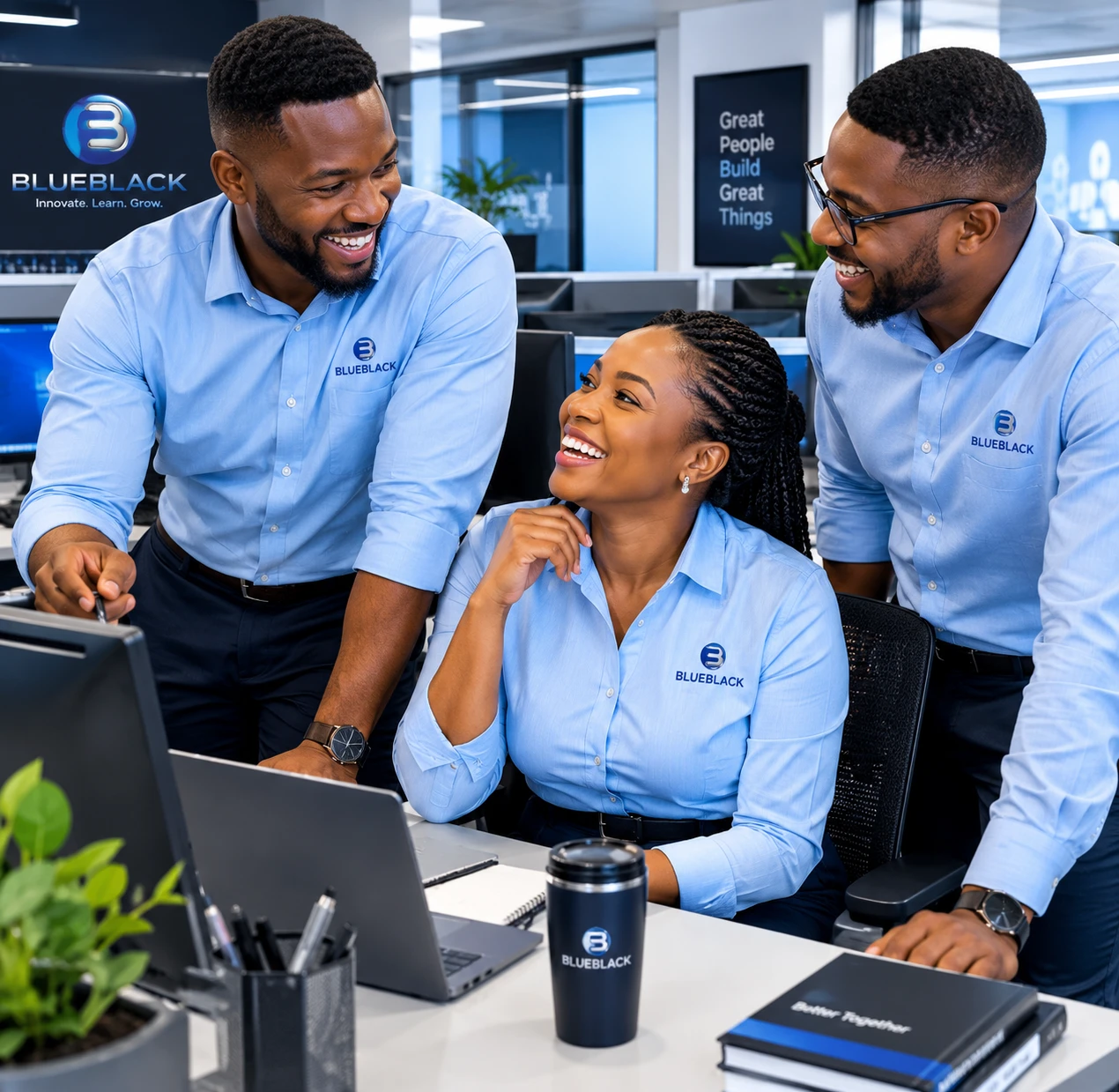 The Blueblack Learning Hub support team at work